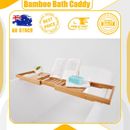 Bath Caddy Book Holder Table Tray Bathroom Bamboo  Over Bathtub Rack Shelf