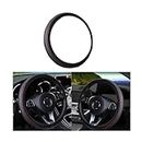 CGEAMDY Leather Car Steering Wheel Cover, Elastic, Breathable and Anti-Slip, Universal 38 cm, Cool in Summer Warm in Winter, Steering Wheel Protector Cover for Men Women, Car Accessories(Black-Red)