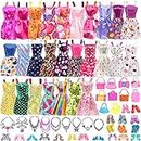 42 PCS Doll Clothes and Accessories Set, 15 Suspender Skirts 10 Shoes 12 Jewelry 5 Bags Compatible with 11.5 Inch Girls Barbie Doll Summer Clothes Accessories Birthday (Random Style)