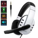 Gaming Headset with Mic for PS5 PS4 xBox Series X/S Switch PC, Wired 3.5mm White