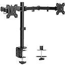 VIVO Dual Monitor Desk Mount, Heavy Duty Fully Adjustable Stand, Fits 2 LCD LED Screens up to 30 inches, Black, STAND-V002