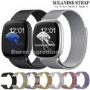 For Fitbit Versa 4/Sense 2 Metal Steel Watch Band Magnetic Milanese Loop Strap
