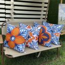 Outdoor Waterproof Throw Pillow Covers for Patio Furniture Set of 4 Floral Print