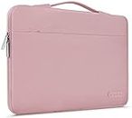 MOCA Waterproof Nylon Exterior with Soft Velvety Interior Sleeve Bag Pouch Carry Case for 15 15.4 15.6 inch Laptops (Pink, 15.6 Inch)