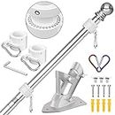 ZMTECH Flag Pole for House, 6 FT Flag Holder with Bracket for Canada Flag, Stainless Steel Flag Pole Kit for Outside House Garden Yard, Residential or Commerical Flag Pole Kit (Without Flag,Silver)