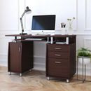 Complete Computer Workstation Desk with Two Storage Drawers and One Hanging File Cabinet, Slide Out Keyboard Shelf is Equipped