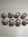 Pier1 Imports Set Of 8 White & Silver Sequin Beads Flowers Napkin Rings
