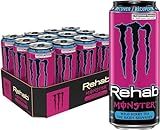 MONSTER ENERGY, Rehab Wild Berry Tea, 458mL Cans, Pack of 12