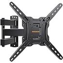 Perlegear Full Motion TV Wall Mount for 26-55 inch Flat or Curved TVs, Wall Mount TV Bracket with Articulating Arm, Swivel, Tilt, Extension, Corner TV Wall Mount Max VESA 400x400mm up to 60 lbs PGMFK3