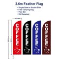 Outdoor 2.6m Coffee Flag Feather Flags with Base Kit Spike Black banner Red Blue