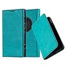 cadorabo Book Case works with Nokia Lumia 1020 in PETROL TURQUOISE - with Magnetic Closure, Stand Function and Card Slot - Wallet Etui Cover Pouch PU Leather Flip