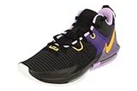 Nike Men's Lebron Witness 7 Basketball Shoe, Black/University Gold-lilac, 10