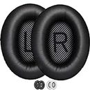 Parzo Ear Cushions for Bose QC35 - Ultra Soft Ear Pads Compatible with Bose Quietcomfort 35 & 35 ii Headphones (QC35 Cushion Black)