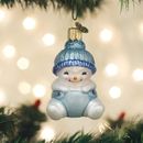 Old World Christmas Snow Baby Boy Hanging Figurine Ornament Glass in Blue | 1.5 H x 2 W x 3 D in | Wayfair 24190