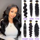 12A Human Hair Bundles Weft Extensions Straight Body Curly Loose Deep Wave Hair