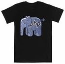 Jinbetee Elefante PHP Vintage T-Shirt Manica Corta Nera per Bambini