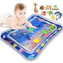 Tummy Time Mat - Inflatable Baby Activity Mat, Premium Baby Water Mat Baby Toys 3-24 Months, Funny Baby Activity Center for Development of Hand-Eye Coordination&Head and Neck Control, Portable