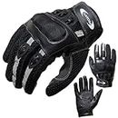 PROANTI Motorradhandschuhe Motorrad Handschuhe Sommer (Gr. XS - XXL, schwarz, kurz) (XS)