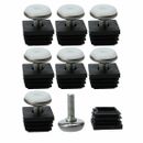 Adjustable Leveling Feet 25 x 25mm Tube Inserts Furniture Table Glide 8 Sets