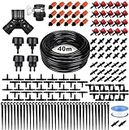 Drip Irrigation Kit, 132ft/40M Garden Drip Irrigation System, 164PCS Adjustable Automatic Micro Watering System, 1/4” Blank Distribution Tubing Hose Suit for Garden Landscape, Flower Bed Patio, Greenhouse, Plants