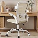 Mimoglad Home Office Chair, High Back Desk Chair, Ergonomic Mesh Computer Chair with Adjustable Lumbar Support and Thickened Seat Cushion (Modern, Beige)