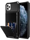 Vofolen for iPhone 11 Pro Case Wallet with 4-Card Holder Credit ID Slot Flip Door Hidden Pocket Anti-Scratch Dual Layer Hybrid Bumper Armor Protective Hard Shell Back Cover for iPhone 11 Pro 5.8 Black