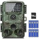 KJK Trail Camera - 4K 64MP Game Camera with Night Vision, 0.05s Trigger Motion Activated Hunting Camera, IP67 Waterproof, 130 Wide-Angle with 45pcs No Glow Infrared LEDs for Outdoor Wildlife