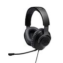 JBL Quantum 100 Wired Over Ear Gaming Headphones with Mic, 40mm Dynamic Drivers, Quantum Sound Signature, Detachable Mic, Memory Foam Cushioning, PC/Mobile/PS/Xbox/Nintendo/VR Compatible (Black)
