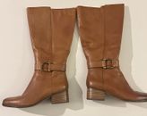 Naturalizer Womens Daelynn Boot Brown Leather. Wide Calf. Size 10M