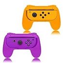 FYOUNG Grips for Nintendo Switch Joy-Con, Controllers for Nintendo Switch Joy Con - Orange and Purple (2 Packs)
