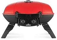 Napoleon TravelQ 285 Portable Gas BBQ Grill, Propane, Red Lid - TQ285-RD-1-A – Two Burners, Cast Iron Cooking Grids, Comes With Drop-in Griddle, Ideal for Camping & Tailgating