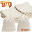 BULK Drawstring Cotton Tote Calico Bags Snack Storage Bags Gift Bags 20*30CM