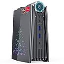 ACEMAGICIAN Mini Gaming PC [AMR5], Ryzen 7 5700U (up to 4.3GHz) Desktop Computer, 32GB DDR4 RAM 512GB NVME PCIE3.0 SSD, WiFi 6 BT 5.2, Windows 11 Pro, RGB Light, 3-Screen Display for Gaming, Business