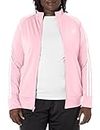 adidas Women's Standard Essentials Warm-Up 3-Stripes Track Jacket, True Pink/White (Primegreen), 3X