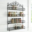 Scroll 4-Tier Spice Rack by BrylaneHome in Black Kitchen Spices Organizer