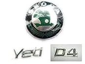 KarGide Car Badge Logo Emblem Monogram Deca wrap Sticker Symbol 3D Rear dikky Back Side Compatible withS-Koda y-eti