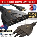 4K Ultra HD TV 3 Way HDMI Switch Splitter Auto 3 Port IN 1 OUT Cable Switcher AU