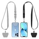 CACOE Phone Lanyard 2 Pack-2× Adjustable Neck Strap,2× Phone Patches,Universal Crossbody Cell Phone Lanyards,Multifuctional Nylon Patch Phone Lanyards Compatible with Most Smartphones