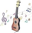 YOLOPLUS+ 15 Inch Toddler Ukulele Guitar Toy 4 Strings Mini Guitar for Kids - Children Musical Instruments Educational Learning Toy (17 inch Brown Color)