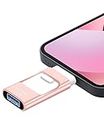 ZARMST 128GB USB Stick for Phone, Metal Flash Drive Photo Memory Stick External Storage, 4 in 1 Thumb Drives Pendrive for OTG Android/Tablet/Computer/PC, Pink
