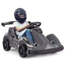 Electric Go Kart for Kids 6V Battery Powered Ride On Toy w/ Remote Control Black