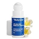 Be Bodywise 4% AHA BHA Underarm Roll on | With 2% Lactic Acid, 1% Mandelic Acid, 1% Salicylic Acid | Prevents Odour, Reduces Pigmentation | For Radiant Underarms | Long Lasting deodorant roll on with Fresh Floral Fragrance | Alcohol & Aluminum Free | Suitable for Sensitive Skin | 50ml