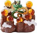 HGIUNA Shenlong Statue Resin Dragon Statue + 3.5cm Crystal Balls Set of 7 + 0.71kg Mountain Stand Suitable for Party Decoration Anime Fans Collectible Gift Set