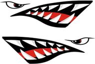 Shark Teeth Mouth Reflective Decals Sticker Waterproof DIY Funny Accessories-2Pc
