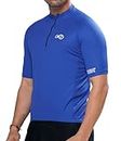 Basic Men's Cycling Bike Jersey Half Sleeves with 3 Rear Pockets, Moisture Wicking, Breathable, Quick Dry with Reflectors (Medium, Royal Blue)