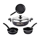 Jesa homes 4 Pieces Accessories | Non Stick Induction Cookware Cooking Cooktop Combo Set for Kitchen | Kadai with Lid, Sauce pan, Fry - Frying Pan, Tadka Pan | Made of Cast Iron