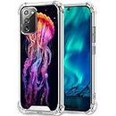Mavzihok Clear Phone Case for Samsung Galaxy Note 20 5G with Jellyfish Designer Art090 Pattern Four Corners Protection Ultra-Thin Soft and All-Round Protection Smartphone Case TMTP