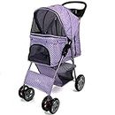 Pet Travel Dog Stroller Pushchair Available in 7 Colours (Purple)