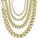U7 Men Chain Gold Cuban Link Chain 6mm 22 inch Hip Hop Jewelry Boys Necklace