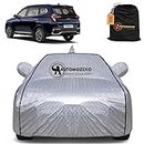 Automozexo Best Car Cover for Carens with Mirror Pocket, Triple Stitched, Full Bottom Elastic Cover for Kia Carens Cover for All Weather Protection (Silver)